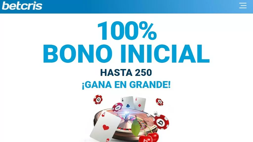 Bono de casino por depósito inicial en Betcris.mx