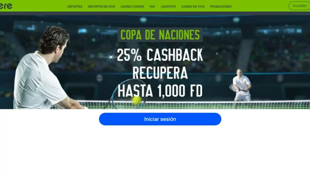 Promoción cashback de la copa de naciones de Codere