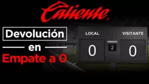 Promoción devolución en empate a 0 de fútbol de Caliente