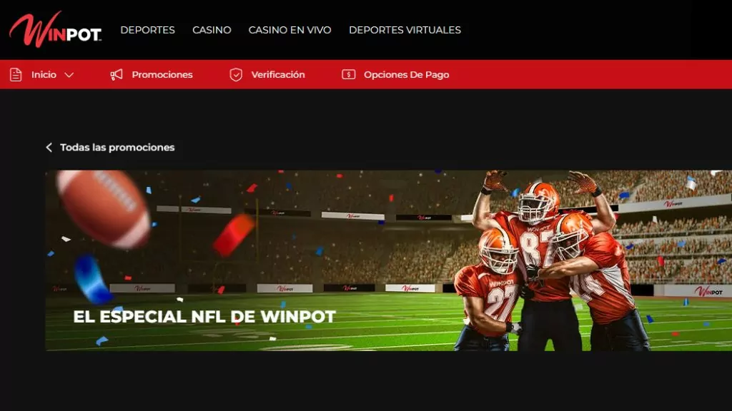 Promo especial apuestas en la NFL de Winpot