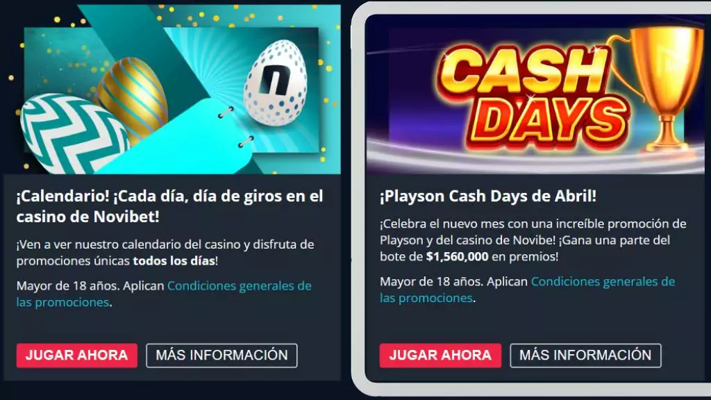 Promo Playson Cash Days de Novibet México