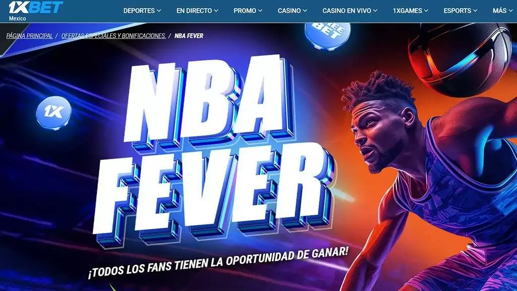 Gana con NBA Fever en 1xbet México marzo 2024